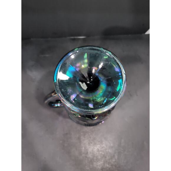 Imperial Grape Leaf Carnival Glass Pitcher, Cobalt‎ Glassware, Carnival Pitcher - Picture 7 of 9